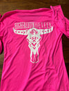 Highfalutin Heifer Hot Pink LS Logo Tee