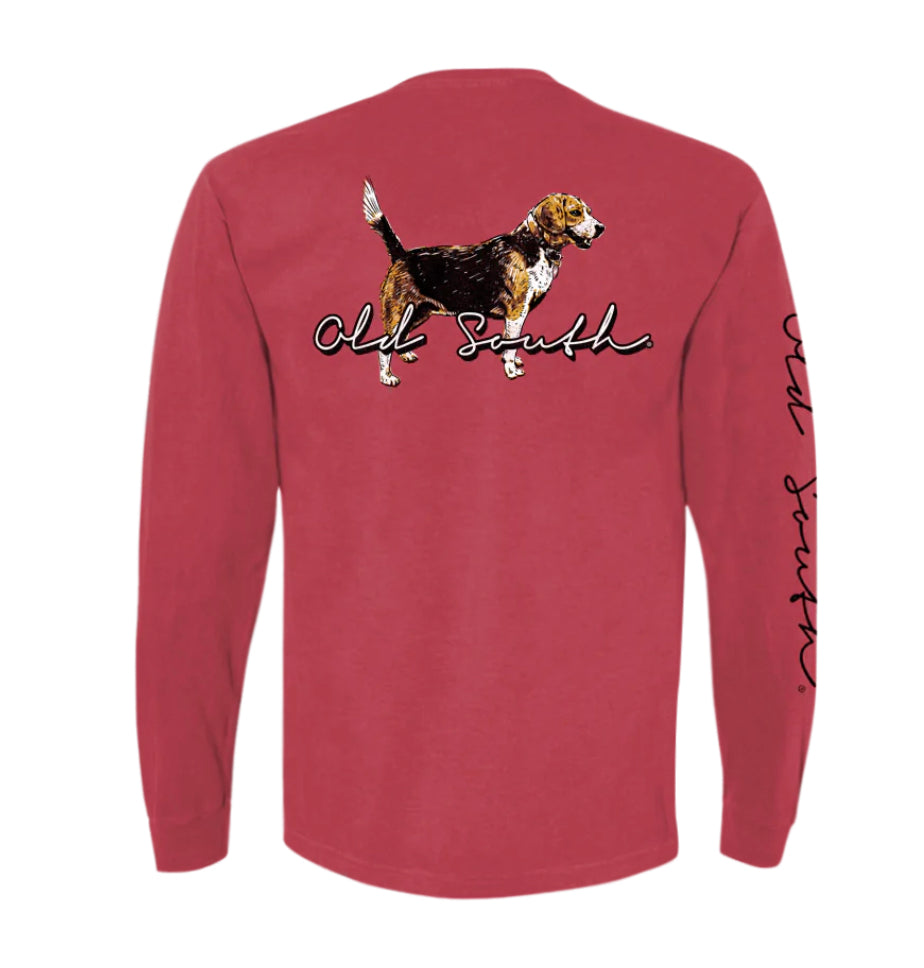 Bark Grizwold - Classic Long-Sleeve T-Shirt | Crimson Red | Small | Cotton | Teddy The Dog